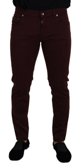 Dolce & Gabbana Bordeaux Cotton Stretch GOLD Denim Jeans -   -  Dolce & Gabbana.